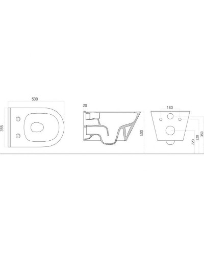 Унитаз биде Boheme Avva 972-2-MW подвесной Белый матовый без сиденья