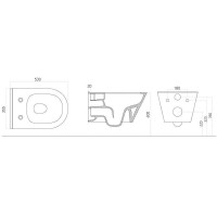 Унитаз биде Boheme Avva 972-2-W подвесной Белый глянец без сиденья