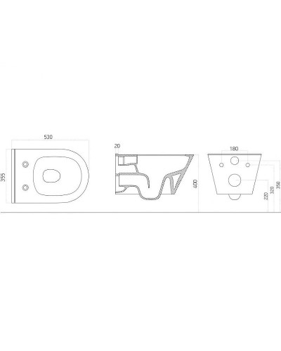 Унитаз Boheme Avva 972-MW подвесной Белый матовый без сиденья