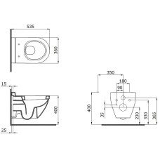 Унитаз Bocchi Taormina Arch 1012-020-0129 подвесной Антрацит матовый без сиденья