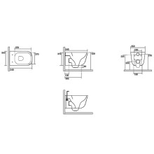 Унитаз Kerasan Tribeca 511489 подвесной Ferro matt без сиденья