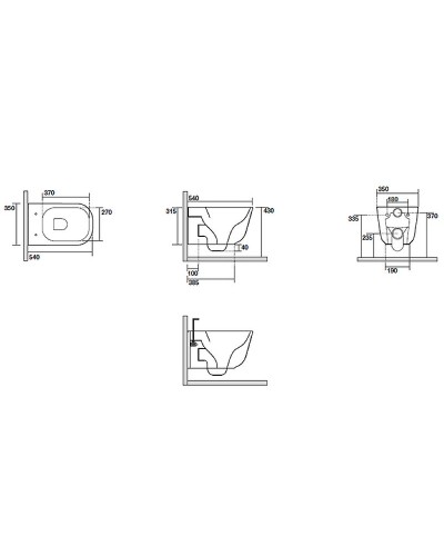 Унитаз Kerasan Tribeca 511489 подвесной Ferro matt без сиденья