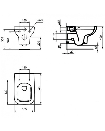 Унитаз Ideal Standard I.Lifе A T471701 подвесной без сиденья