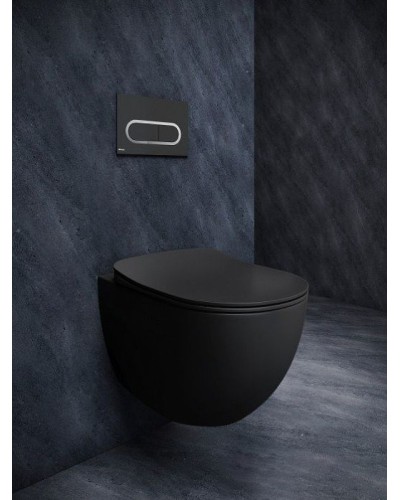 Унитаз Ravak Uni Chrome RimOff X01794 подвесной Черный без сиденья