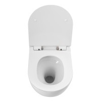 Унитаз подвесной безободковый смыв TORNADO с сиденьем BelBagno SFERA-TOR BB046CH-TOR/BB2111SC