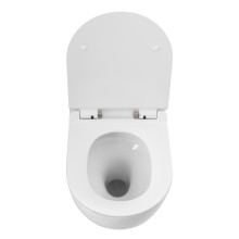 Унитаз подвесной безободковый смыв TORNADO с сиденьем BelBagno SFERA-TOR BB046CH-TOR/BB2111SC