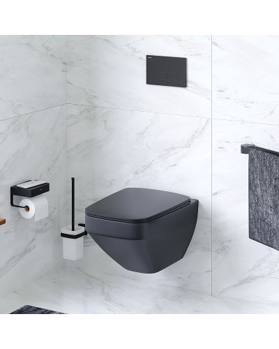 Унитаз AM.PM Inspire V2.0 C50A1700MBSC подвесной Черный матовый с сиденьем микролифт