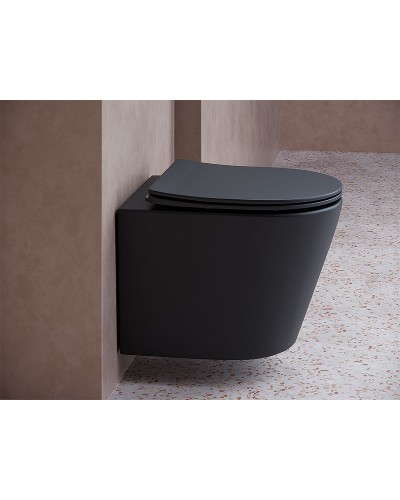 Унитаз Ceramica Nova Balearica CN6000MB подвесной Черный матовый с сиденьем Микролифт