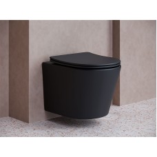 Унитаз Ceramica Nova Balearica CN6000MB подвесной Черный матовый с сиденьем Микролифт