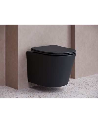 Унитаз Ceramica Nova Balearica CN6000MB подвесной Черный матовый с сиденьем Микролифт