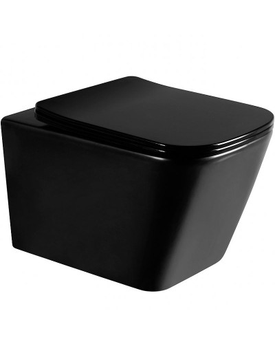 Унитаз Abber Rechteck AC1200MB подвесной Черный матовый с сиденьем Микролифт