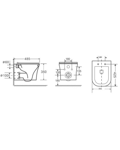 Унитаз Grossman Style GR-4474S подвесной Белый глянец с сиденьем Микролифт