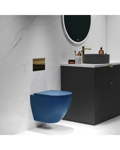 Унитаз Grossman GR-4455BLMS подвесной Синий матовый с сиденьем Микролифт