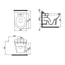 Подвесной безободковый унитаз с функцией биде с сиденьем микролифт Bien Organic OGKA052N1VP1W3000