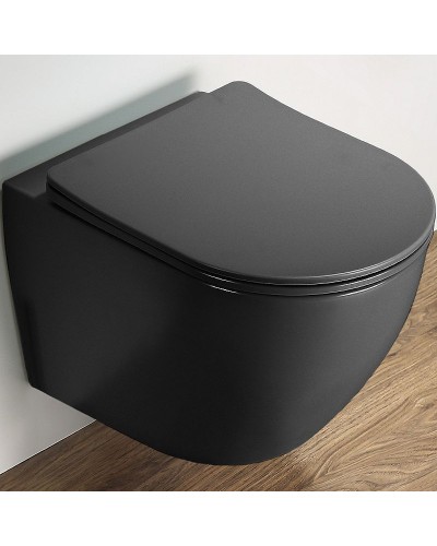 Унитаз CeramaLux 2197MDH подвесной Серый матовый с сиденьем Микролифт