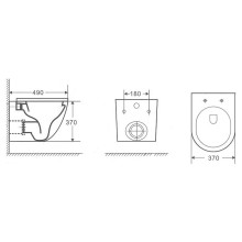 Унитаз CeramaLux 2197MDH подвесной Серый матовый с сиденьем Микролифт