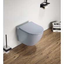 Унитаз CeramaLux 2197MHL подвесной Голубой матовый с сиденьем Микролифт