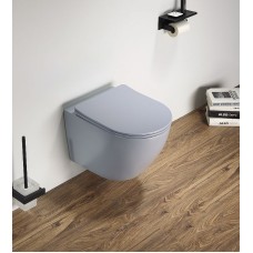 Унитаз CeramaLux 2197MHL подвесной Голубой матовый с сиденьем Микролифт