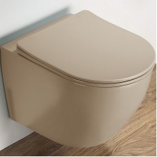 Унитаз CeramaLux 2197MC подвесной Капучино матовый с сиденьем Микролифт