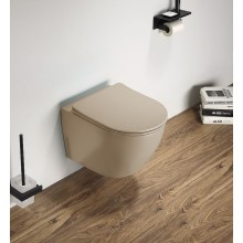 Унитаз CeramaLux 2197MC подвесной Капучино матовый с сиденьем Микролифт