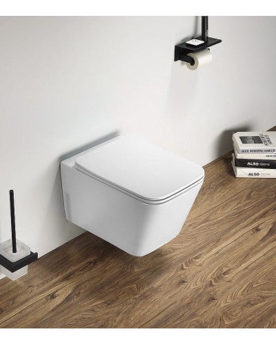 Унитаз CeramaLux 5170MW подвесной Белый матовый с сиденьем Микролифт