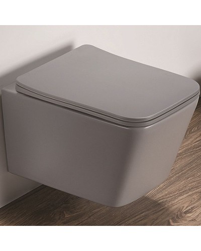 Унитаз CeramaLux 5170MH подвесной Светло-серый матовый с сиденьем Микролифт