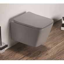 Унитаз CeramaLux 5170MH подвесной Светло-серый матовый с сиденьем Микролифт