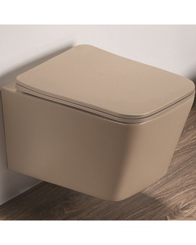 Унитаз CeramaLux 5170MC подвесной Капучино матовый с сиденьем Микролифт