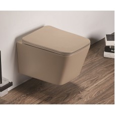 Унитаз CeramaLux 5170MC подвесной Капучино матовый с сиденьем Микролифт