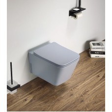 Унитаз CeramaLux 5170MHL подвесной Голубой матовый с сиденьем Микролифт