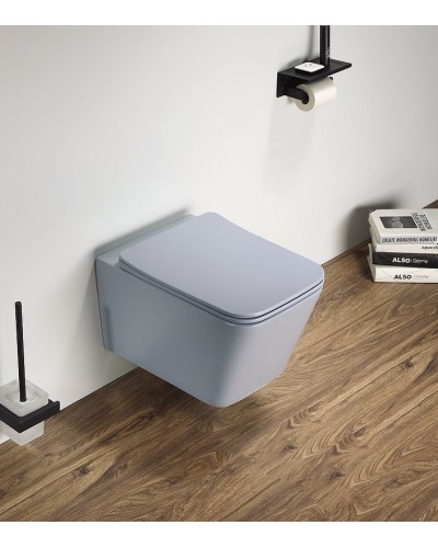 Унитаз CeramaLux 5170MHL подвесной Голубой матовый с сиденьем Микролифт