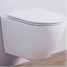 Унитаз CeramaLux 2197MW подвесной Белый матовый с сиденьем Микролифт