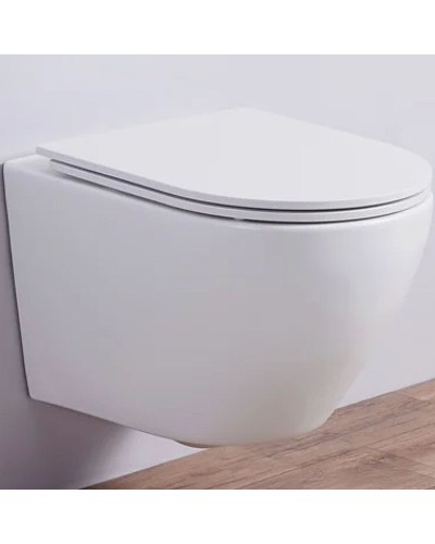 Унитаз CeramaLux 2197MW подвесной Белый матовый с сиденьем Микролифт