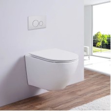 Унитаз CeramaLux 2197MW подвесной Белый матовый с сиденьем Микролифт