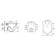 Унитаз CeramaLux 2197MW подвесной Белый матовый с сиденьем Микролифт