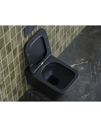 Унитаз Ceramica Nova Metric CN3007MB подвесной Черный матовый с сиденьем Микролифт