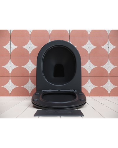 Унитаз Ceramica Nova Play CN3001MB подвесной Черный матовый с сиденьем Микролифт