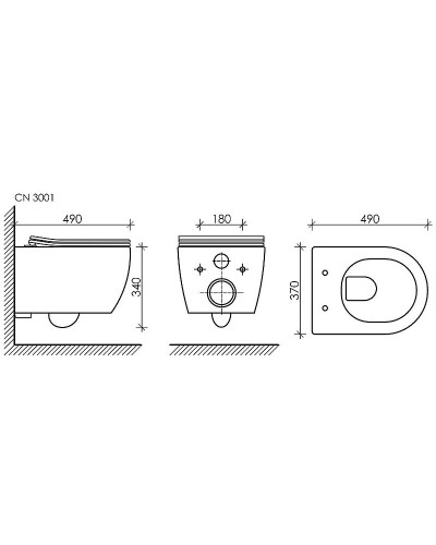 Унитаз Ceramica Nova Play CN3001MB подвесной Черный матовый с сиденьем Микролифт