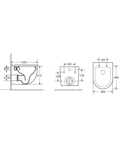 Унитаз Grossman GR-4483SQ подвесной Белый глянцевый с сиденьем Микролифт