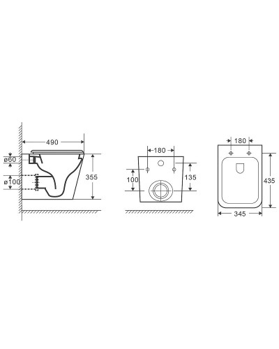 Унитаз Grossman GR-4479SQ подвесной Белый с сиденьем Микролифт