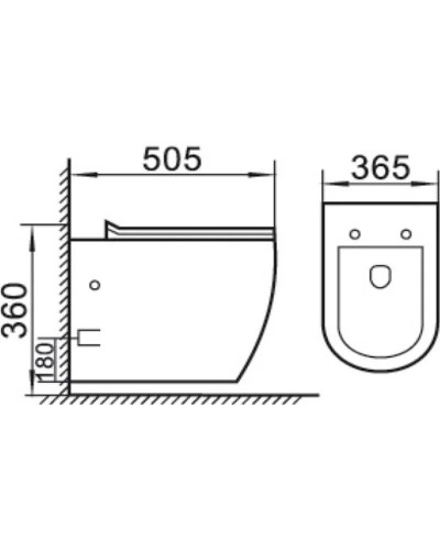 Унитаз Boheme Nero 961/2 подвесной Черный матовый без сиденья