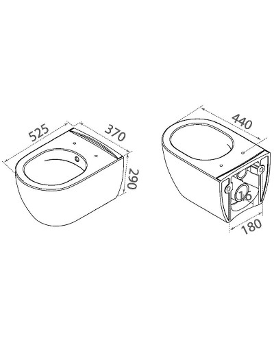 Унитаз биде Boheme Bianca 963-2-WM подвесной Белый матовый без сиденья