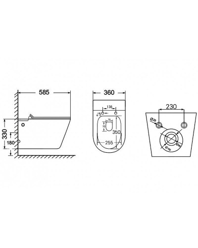 Унитаз Abber Bequem AC1106P подвесной с сиденьем Микролифт