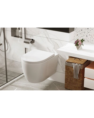 Унитаз Abber Bequem AC1105P подвесной с сиденьем Микролифт