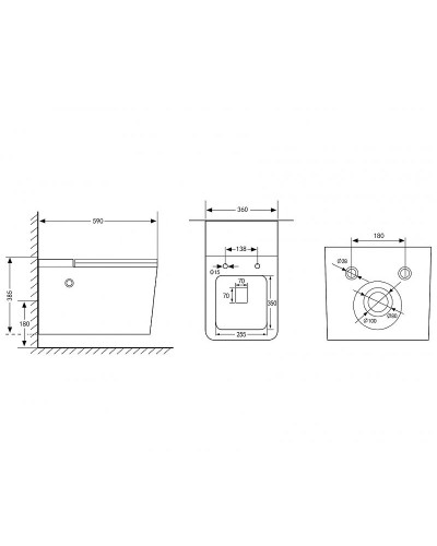 Унитаз Abber Rechteck AC1202P подвесной с сиденьем Микролифт