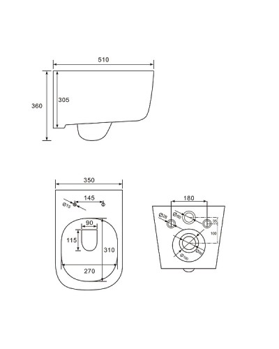 Унитаз Comforty 102 00004150338 подвесной с сиденьем Микролифт