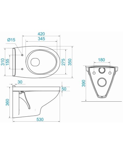 Подвесной унитаз с сиденьем Santek Бореаль 1.WH30.1.977