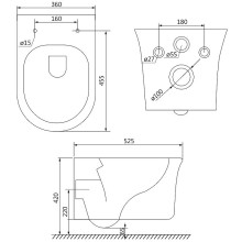 Унитаз Iddis Sena SENRDSEi25 подвесной с сиденьем Микролифт