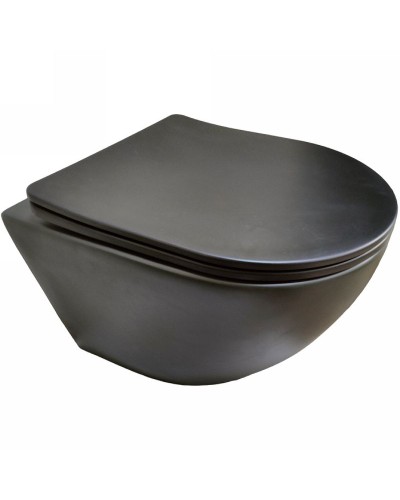 Унитаз Cerutti SPA Sella Aria MB CT9160 подвесной Черный матовый с сиденьем Микролифт