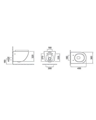 Унитаз Cerutti SPA Sella Aria MB CT9160 подвесной Черный матовый с сиденьем Микролифт